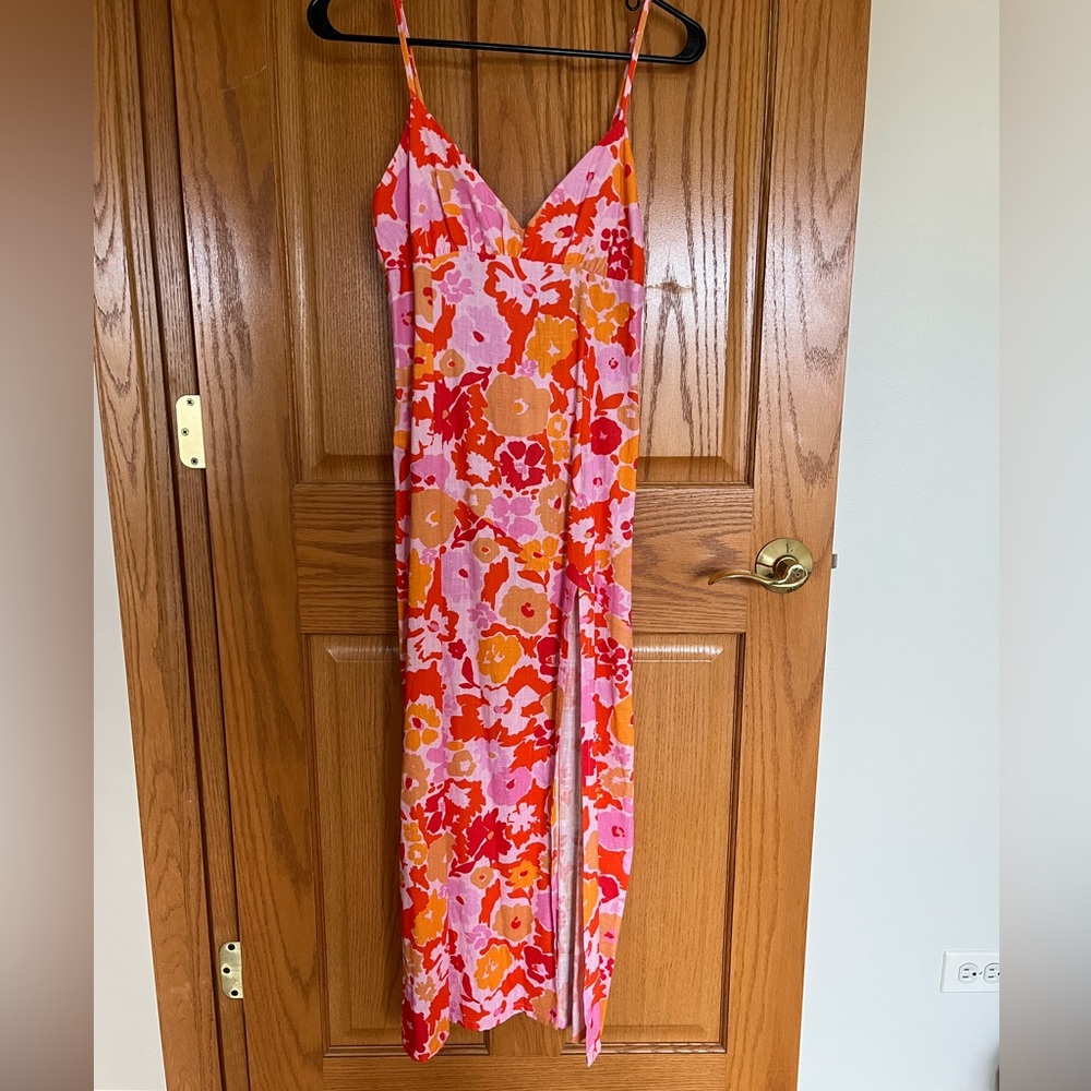 NWT Showpo Floral Dress in Pink and Orange
